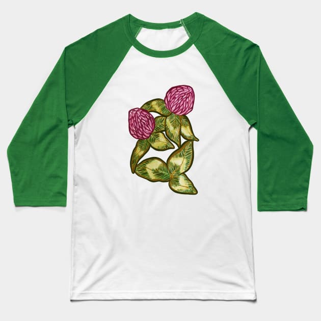 Red Clover Art Baseball T-Shirt by bubbsnugg